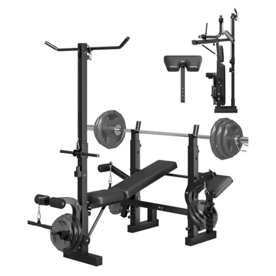 Preacher Curl Pad - Heimfitness 8-in-1 Klappbare Hantelbank mit Preacher
