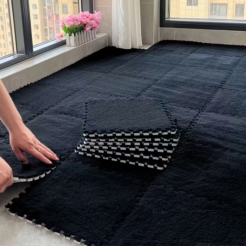 Home Gym Rubber Flooring - 10/20 Stück ineinandergreifende Plüsch-Bodenmatte, verdickter, weicher