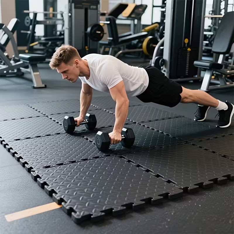 Home Gym Rubber Flooring - 30 x 30 cm, 16 Stück,