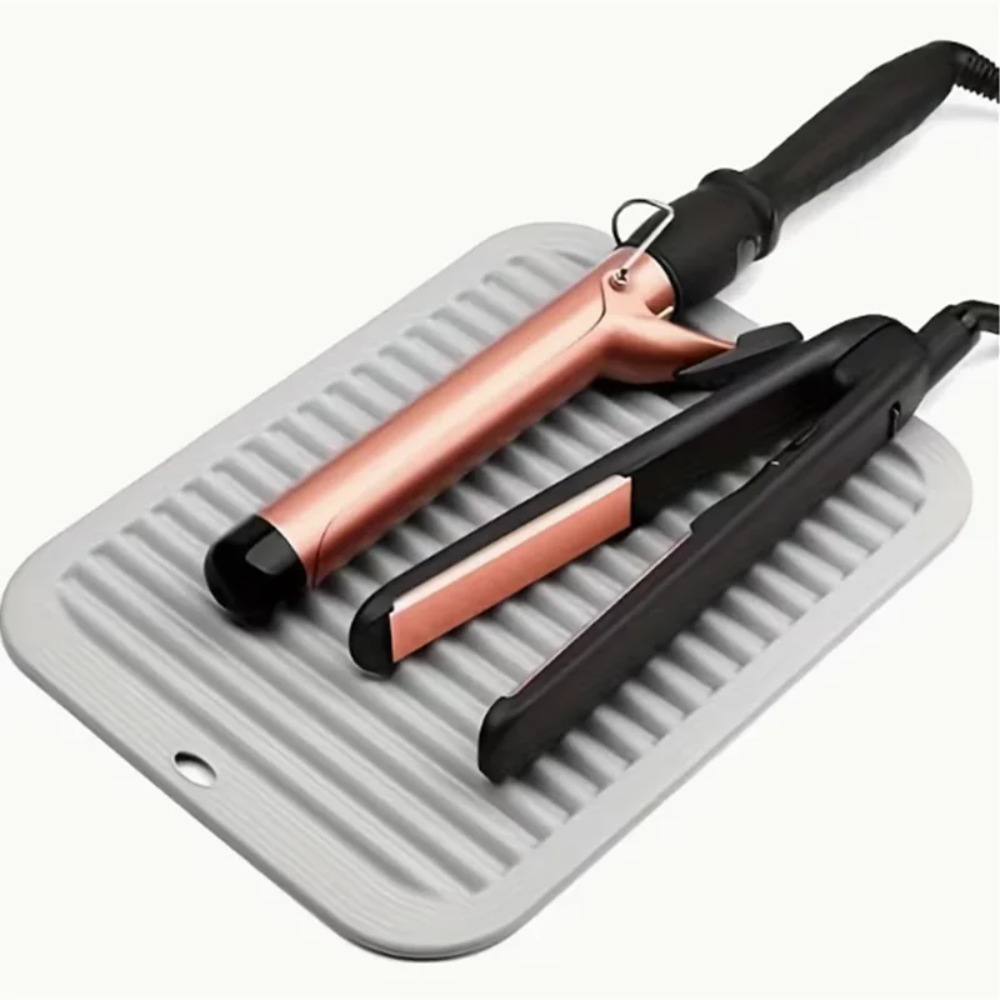 Preacher Curl Pad - Hitzebeständige Silikonmatte für Haarglätter und Lockenstab,