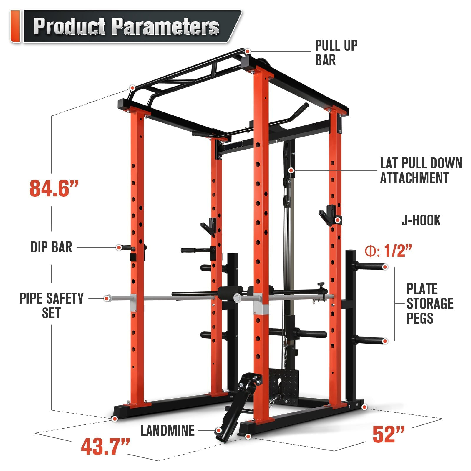 Home Gym Multifunctional - Kommerzieller Multifunktions-Kraftkäfig für Zuhause mit Pulldown-System,