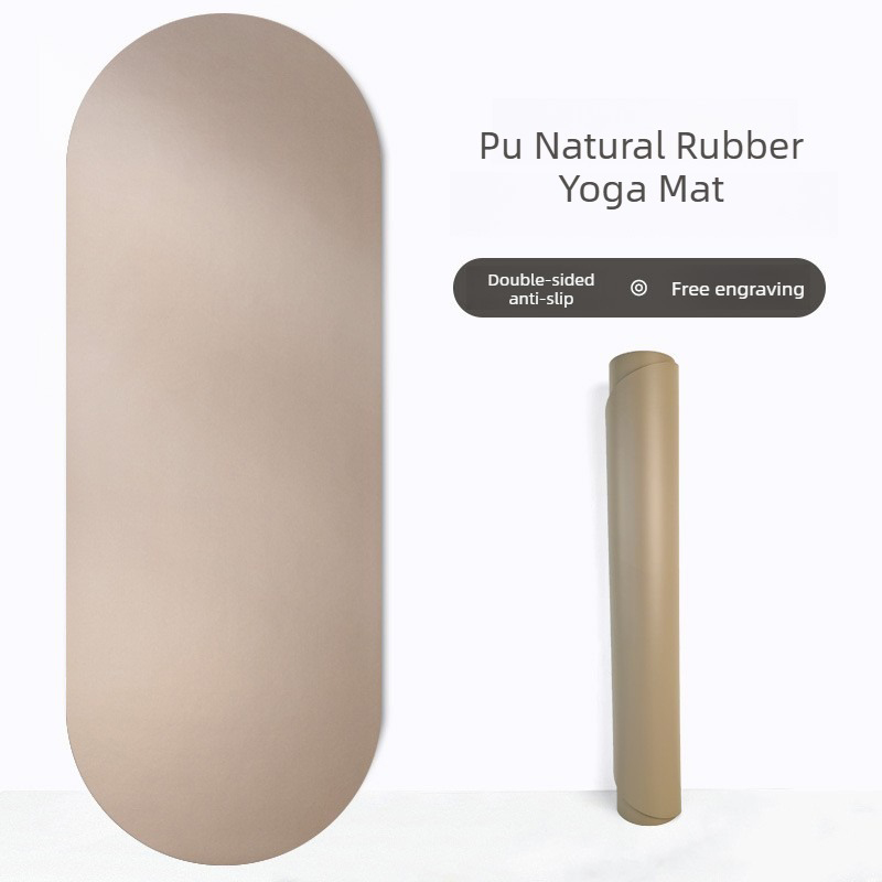 Home Gym Rubber Flooring - Ovale Naturkautschuk-Yogamatte PU Rutschfeste Schweißabsorbierende Yogamatte