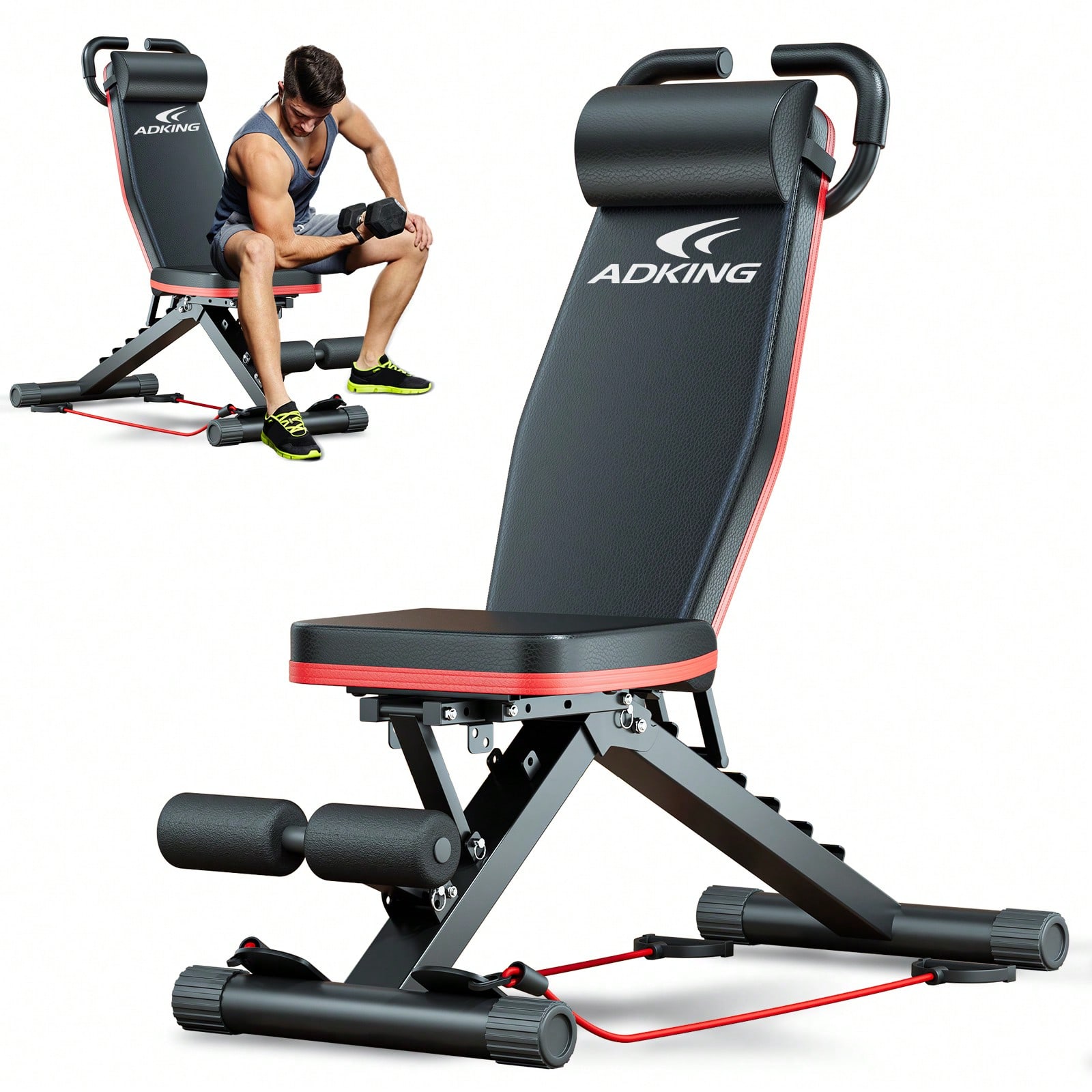 Preacher Curl Pad - Standard-Hantelbank, Hantelbank-Set mit Preacher Curl-Pad und