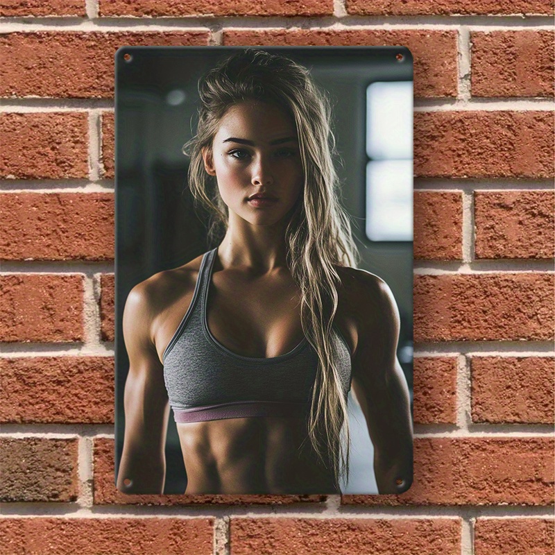 Home Gym Installation - Eisen graviertes Fitness-Motivationsschild, langlebige Metall-Wandkunst, vorgebohrt
