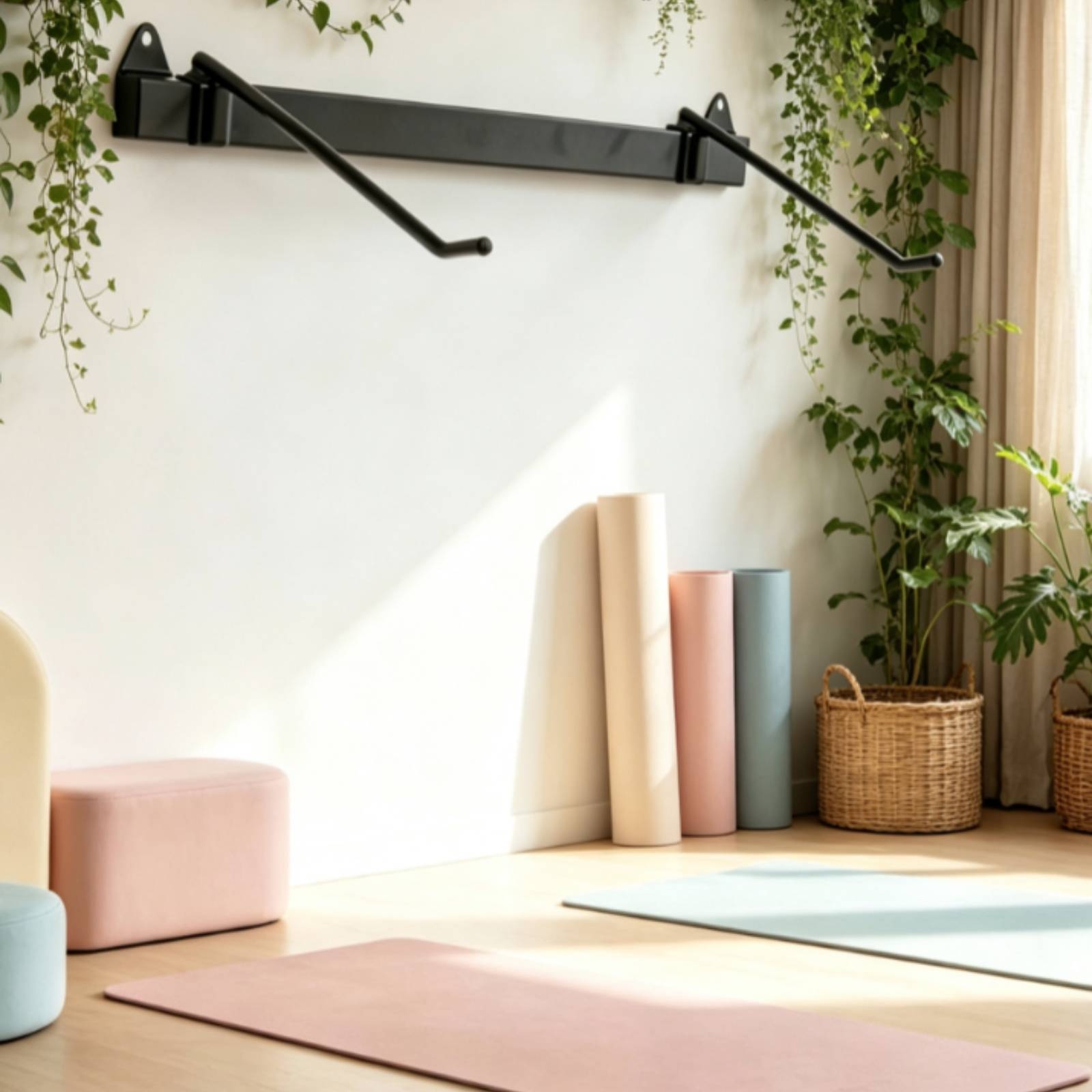 Home Gym Installation - Aufbewahrungsregal für Übungsmatten, Metallregal für Übungsmatten,