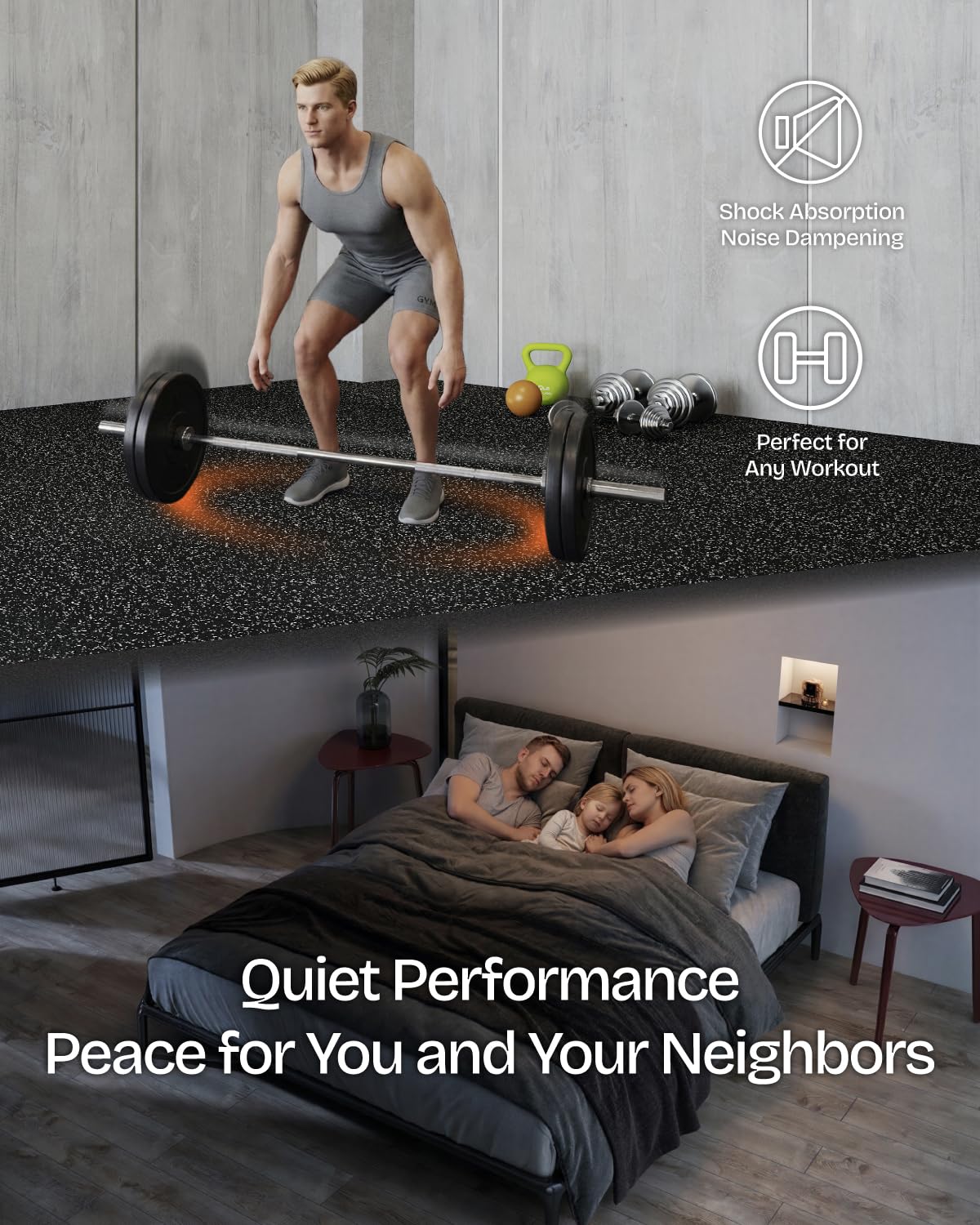 0,6 Zoll Dicke 96 Quadratfuß F – Home Gym Rubber Flooring Bewertung und Preis