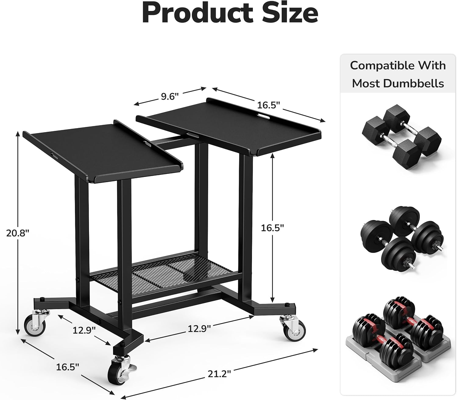 Verstellbarer Hantelständer, S – Home Gym Rubber Flooring Bewertung und Preis